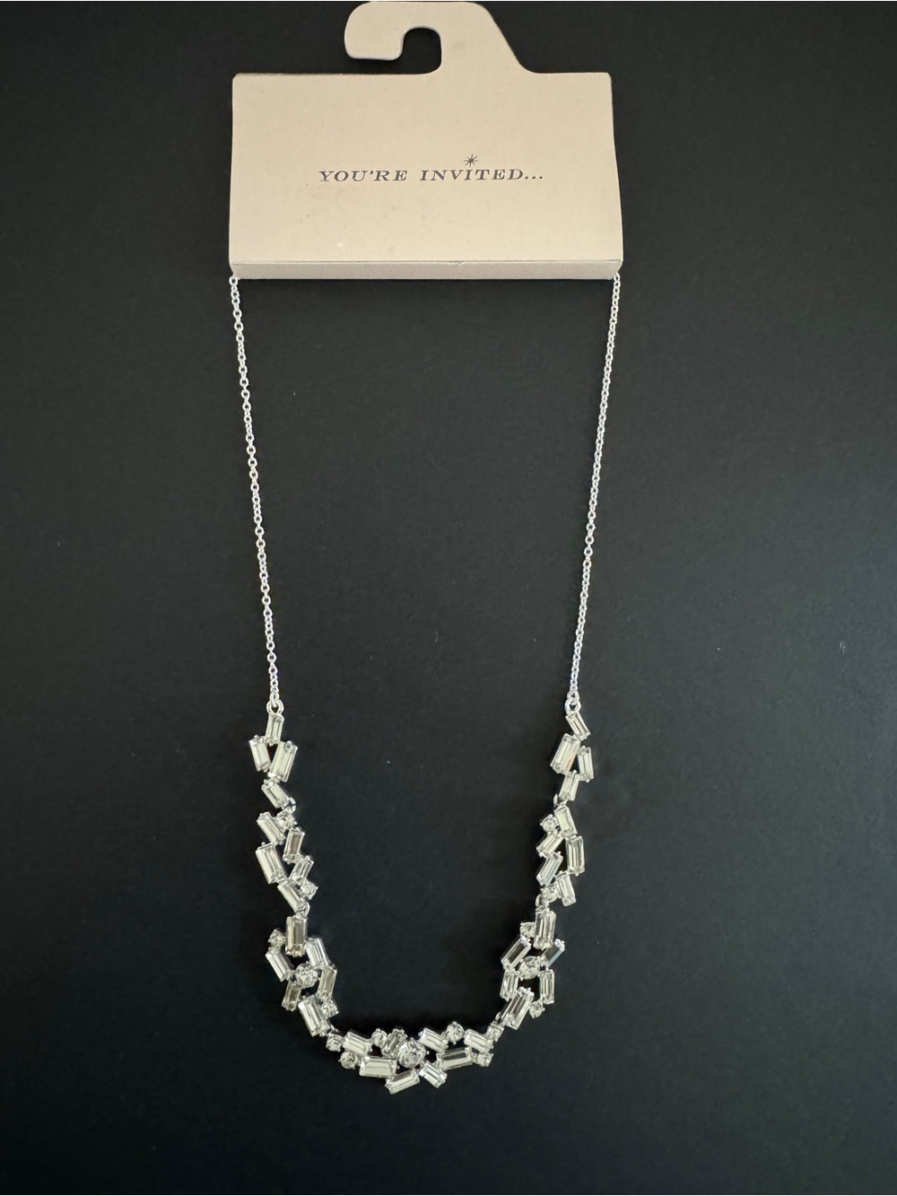 You're Invited Silver Crystal Necklace